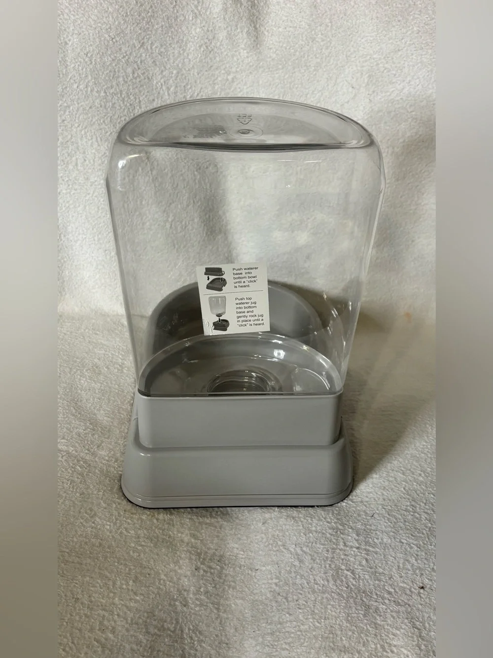 Automatic Pet Water Dispenser - Clear Reservoir with Light Gray Base